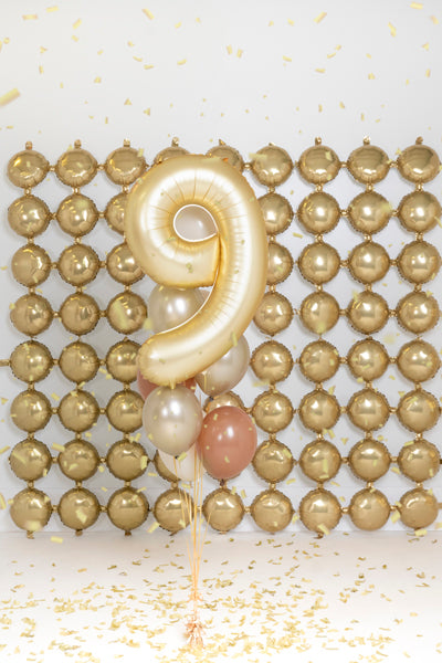 Foil Balloon Number ''9'' - Matte Gold 86cm