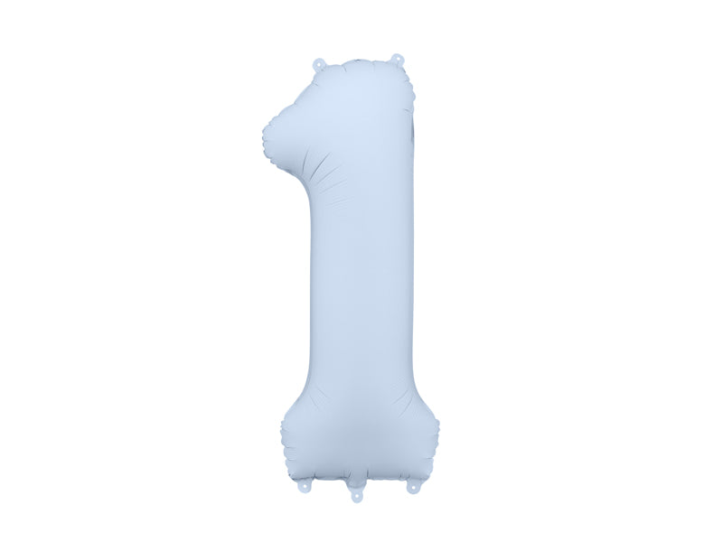 Foil Balloon Number ''1'' - Misty Blue 86cm