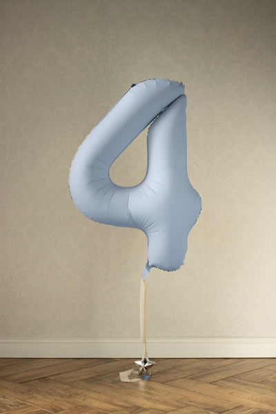 Foil Balloon Number ''4'' - Misty Blue 86cm