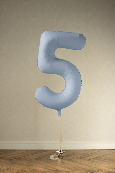 Foil Balloon Number ''5'' - Misty Blue 86cm