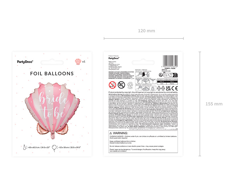 Foil balloon Seashell Bride to be 20"