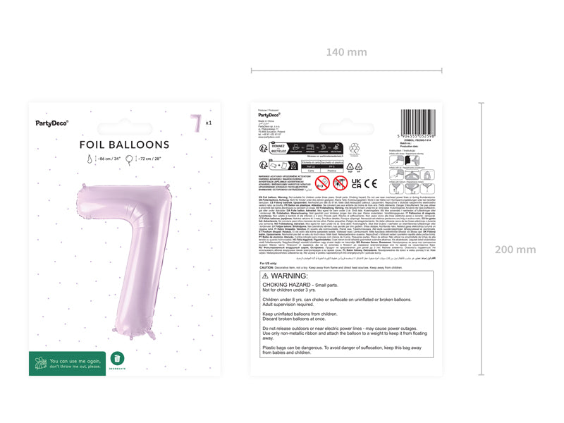 Foil Balloon Number ''7'' - Purple 72cm