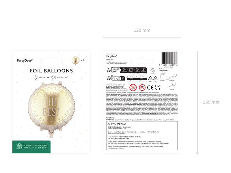 Foil balloon round ''You Are The Best''