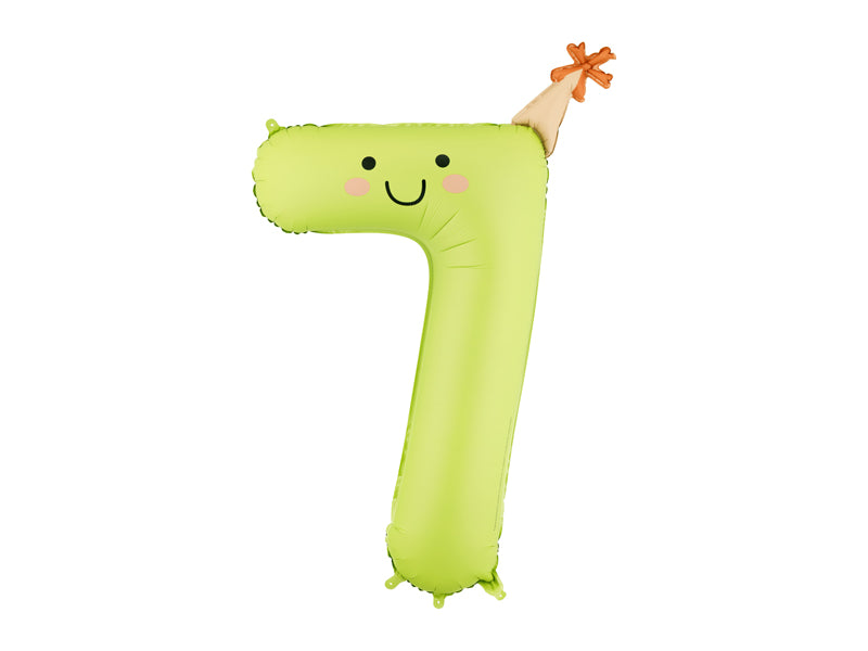 Foil balloon Number ''7'' - Light Green 86cm