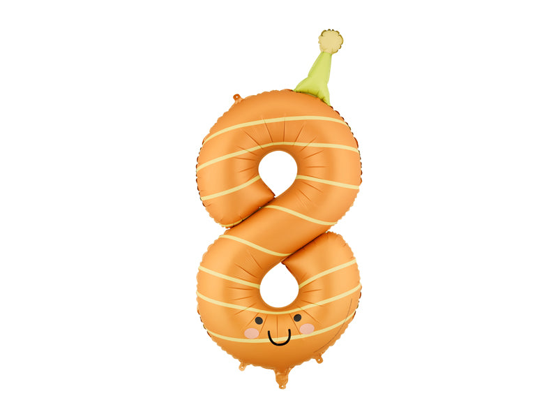 Foil balloon Number ''8'' - Orange 86cm