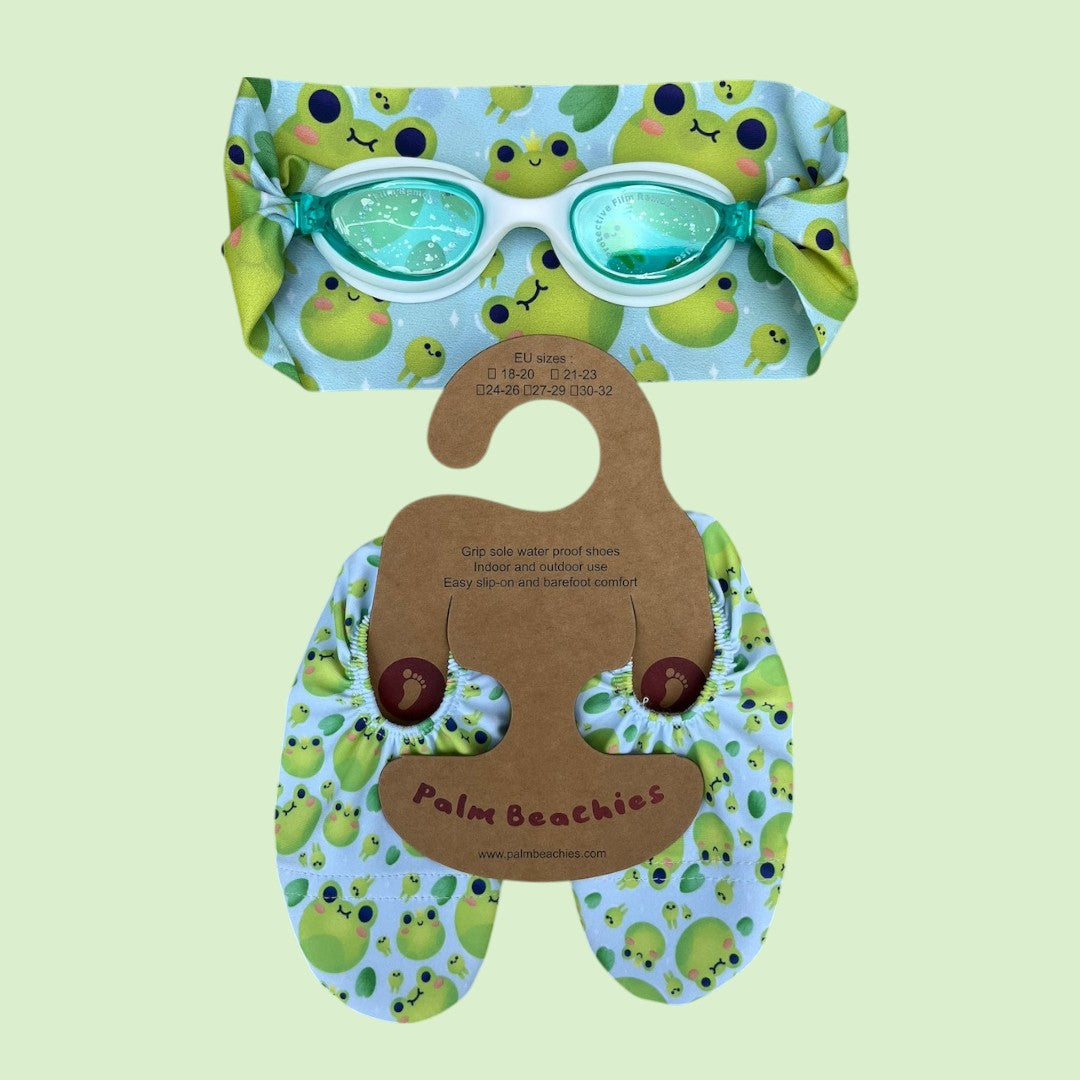 Pack - Goggles & Water Shoes Frogs