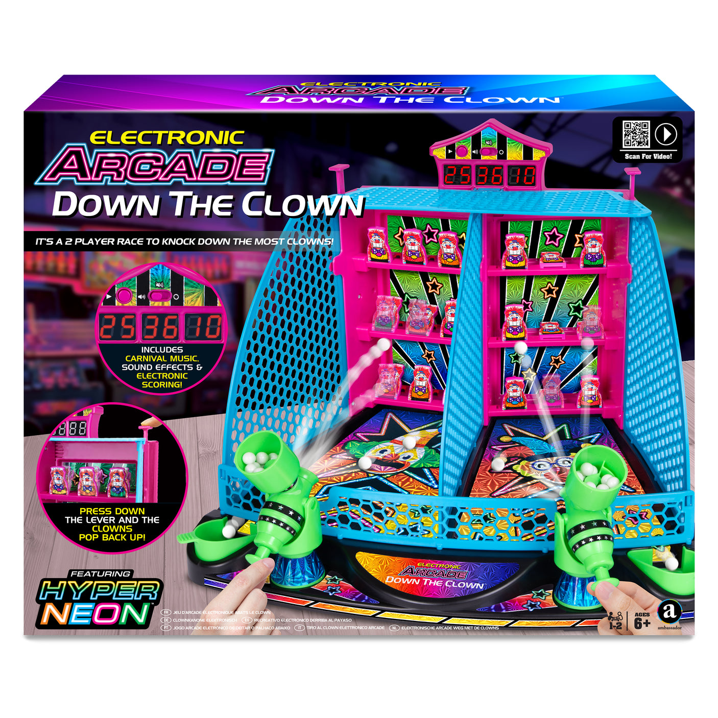 Electronic Arcade Down-The-Clown (Hyper Neon Series)