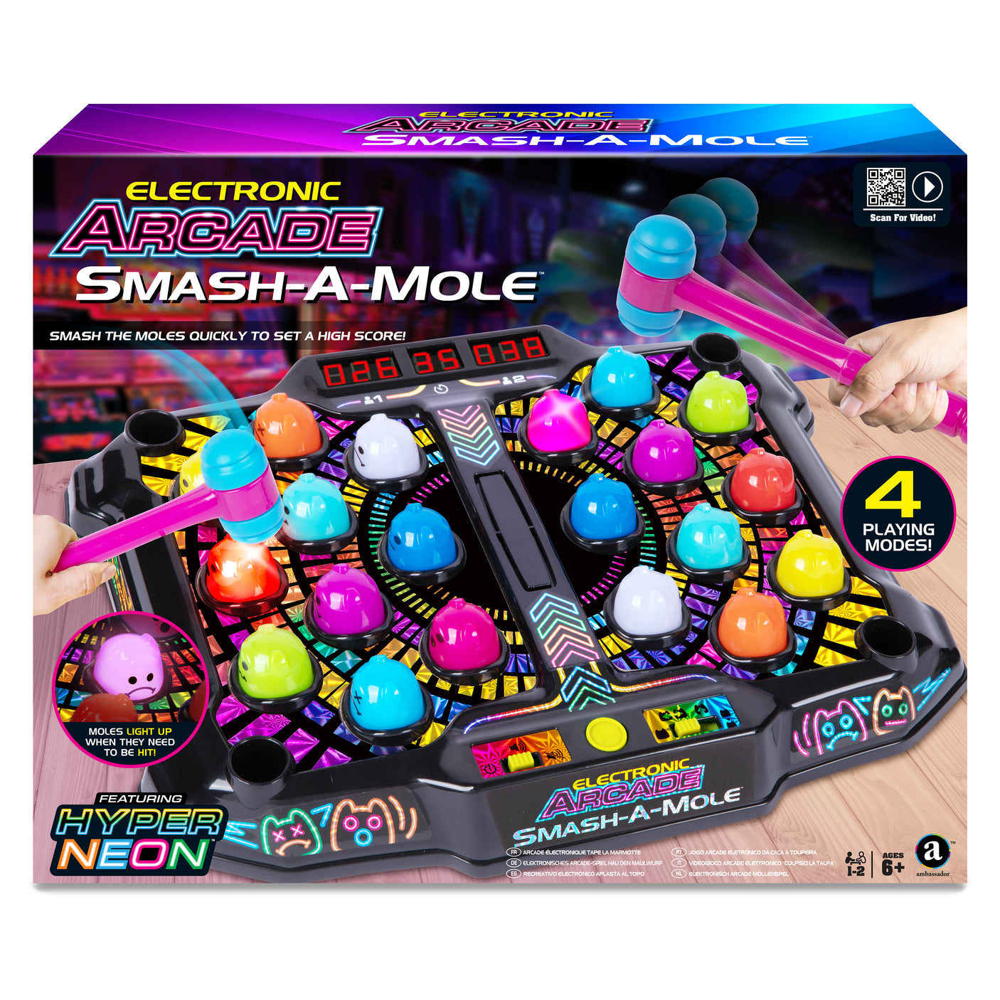 Electronic Arcade Smash-A-Mole (Hyper Neon Series)