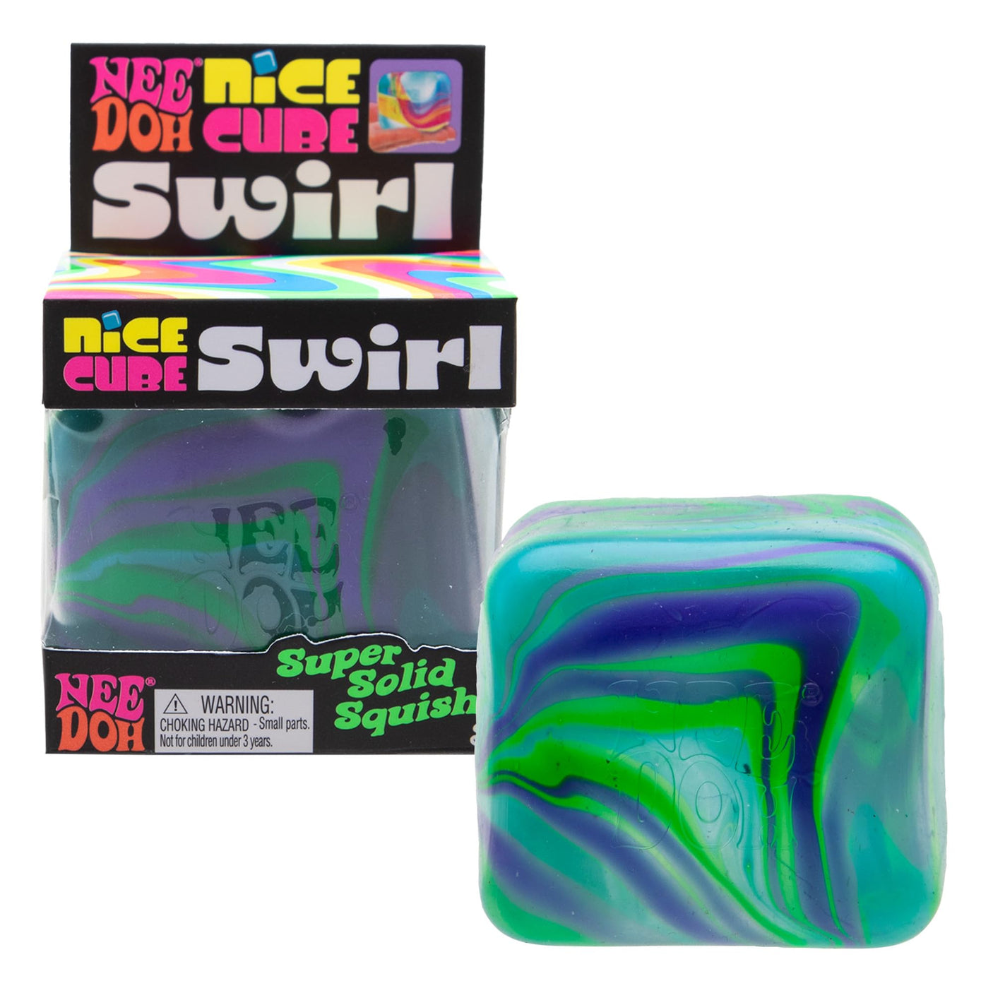Green Needoh Nice Cube Swirl