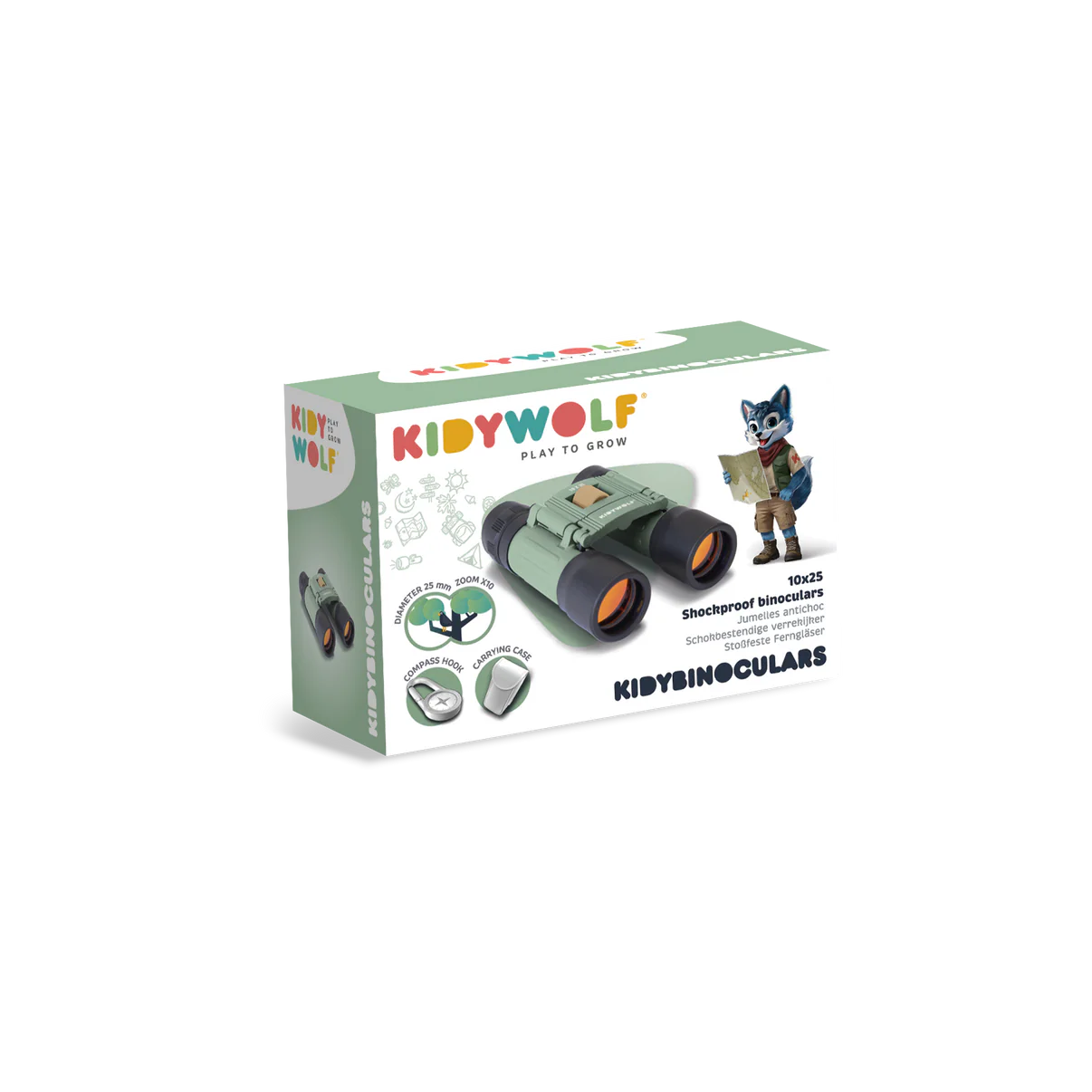 KIDYBINOCULARS - Anti Shock Binoculars Green