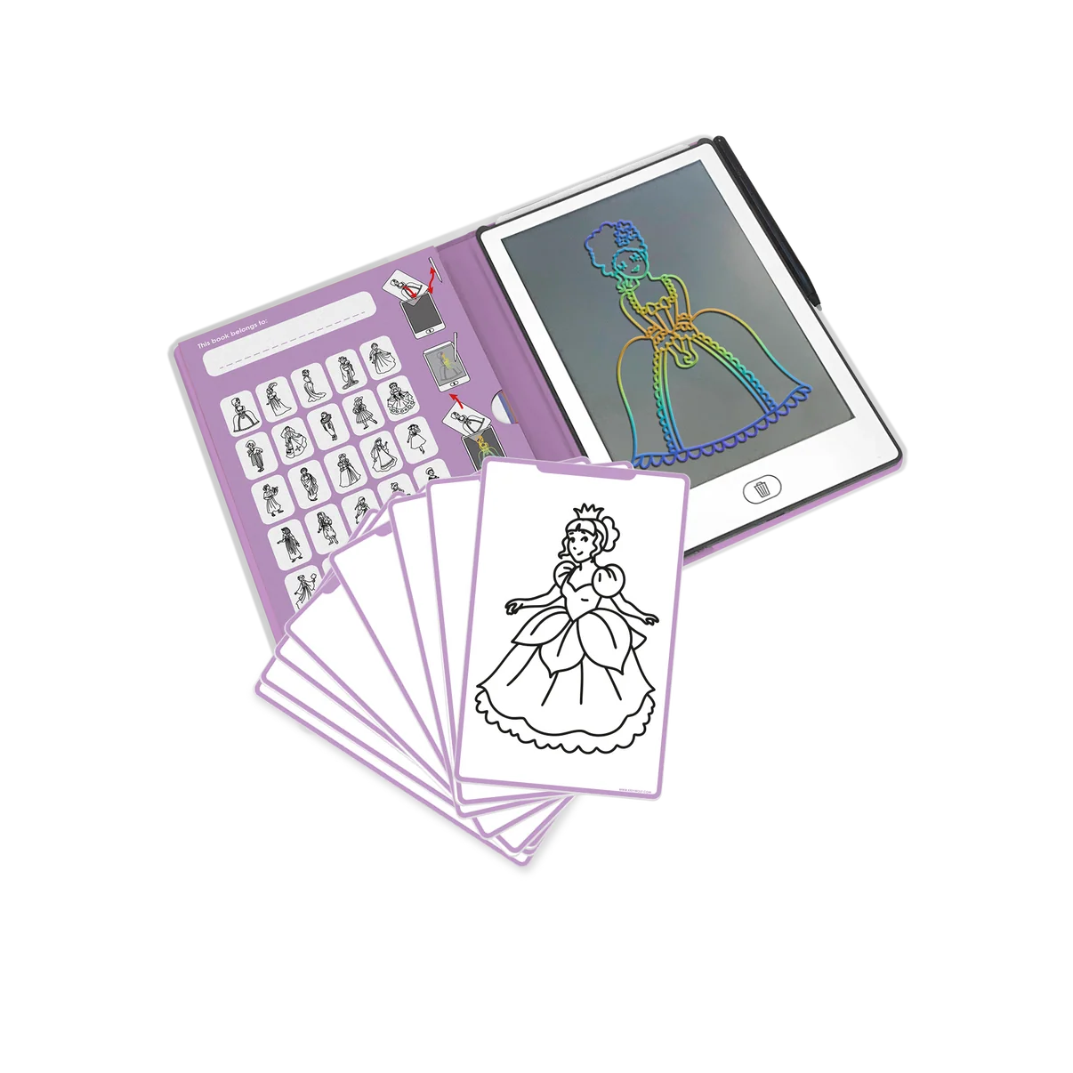 Kidydraw-Mini Lcd Tracing Book - Princesses