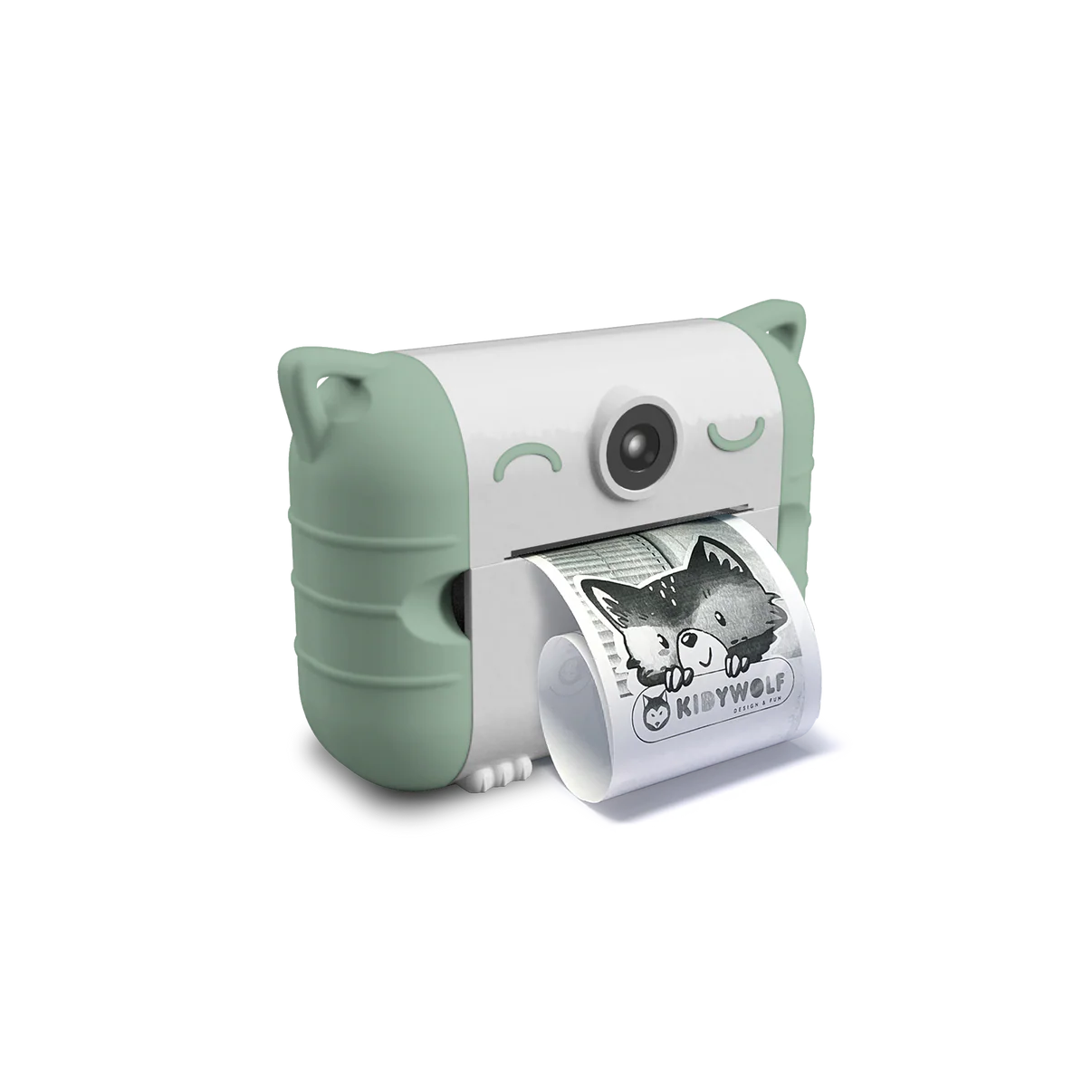 كاميرا مع بكرات طباعة حرارية للأطفال - أخضر