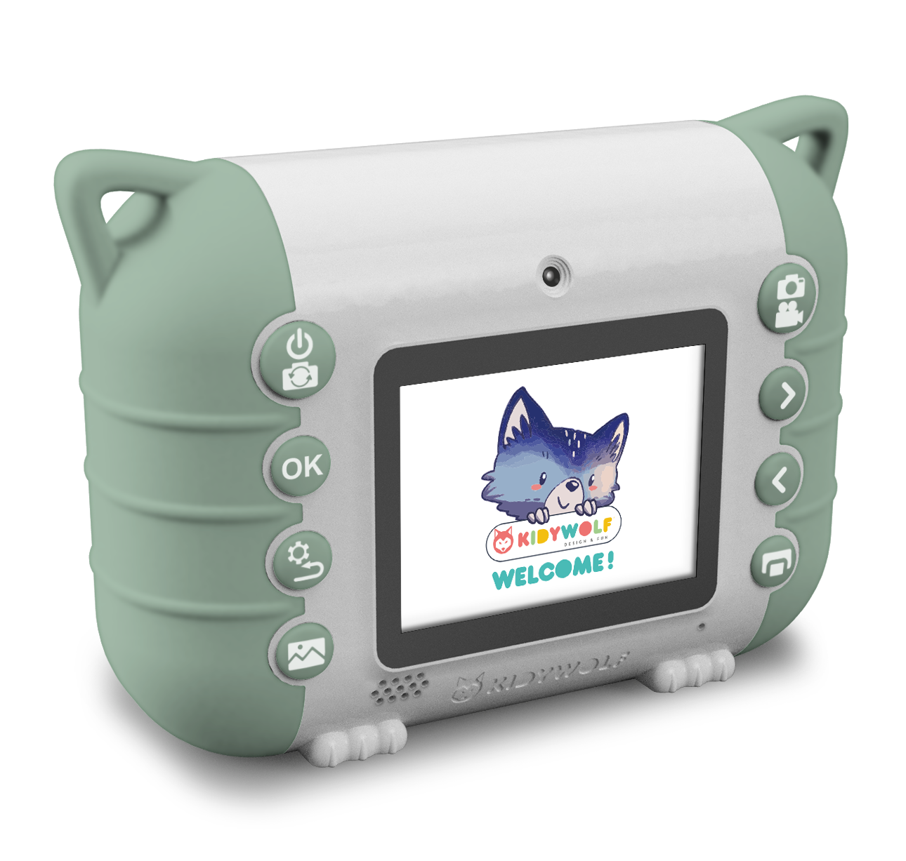 كاميرا مع بكرات طباعة حرارية للأطفال - أخضر