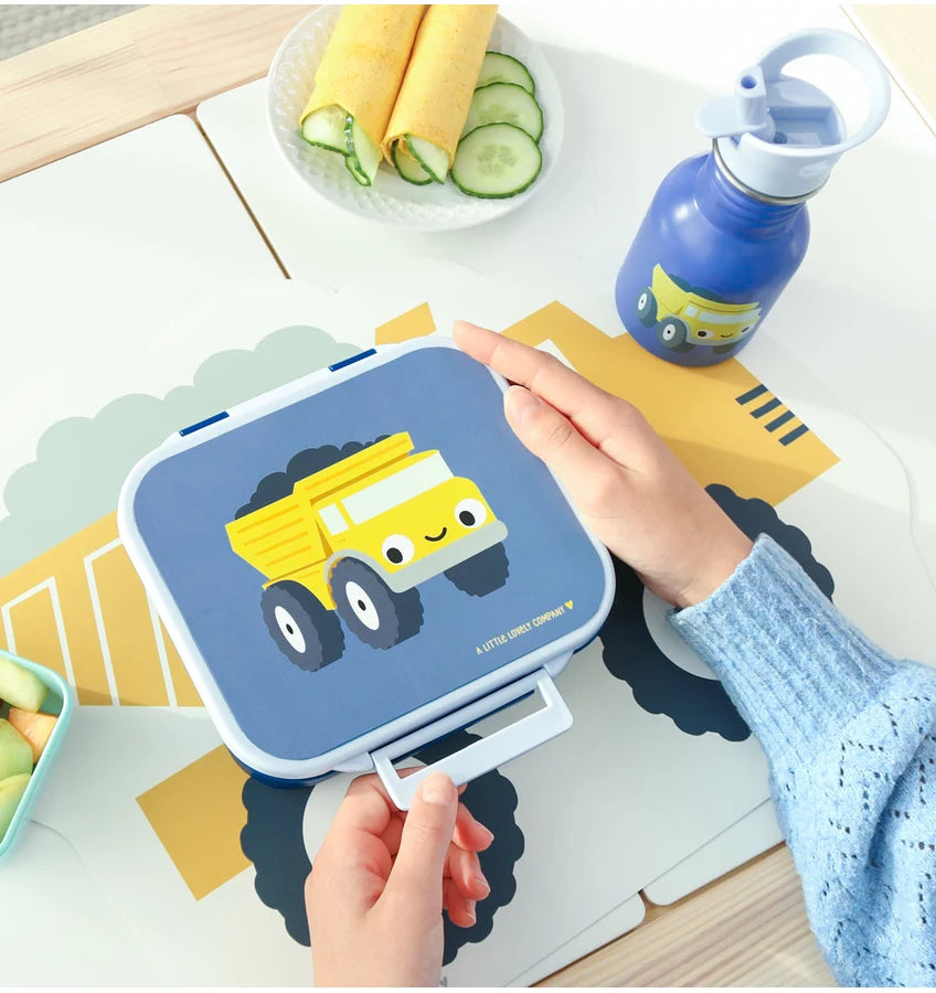 Square Lunch Box (3 compartments) - Dump Truck