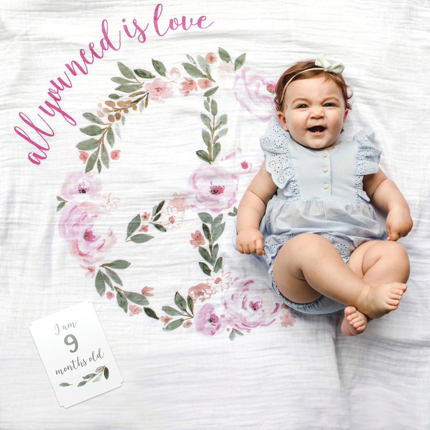 Baby's First Year Blanket&Cards Set -  All You Need Is Love