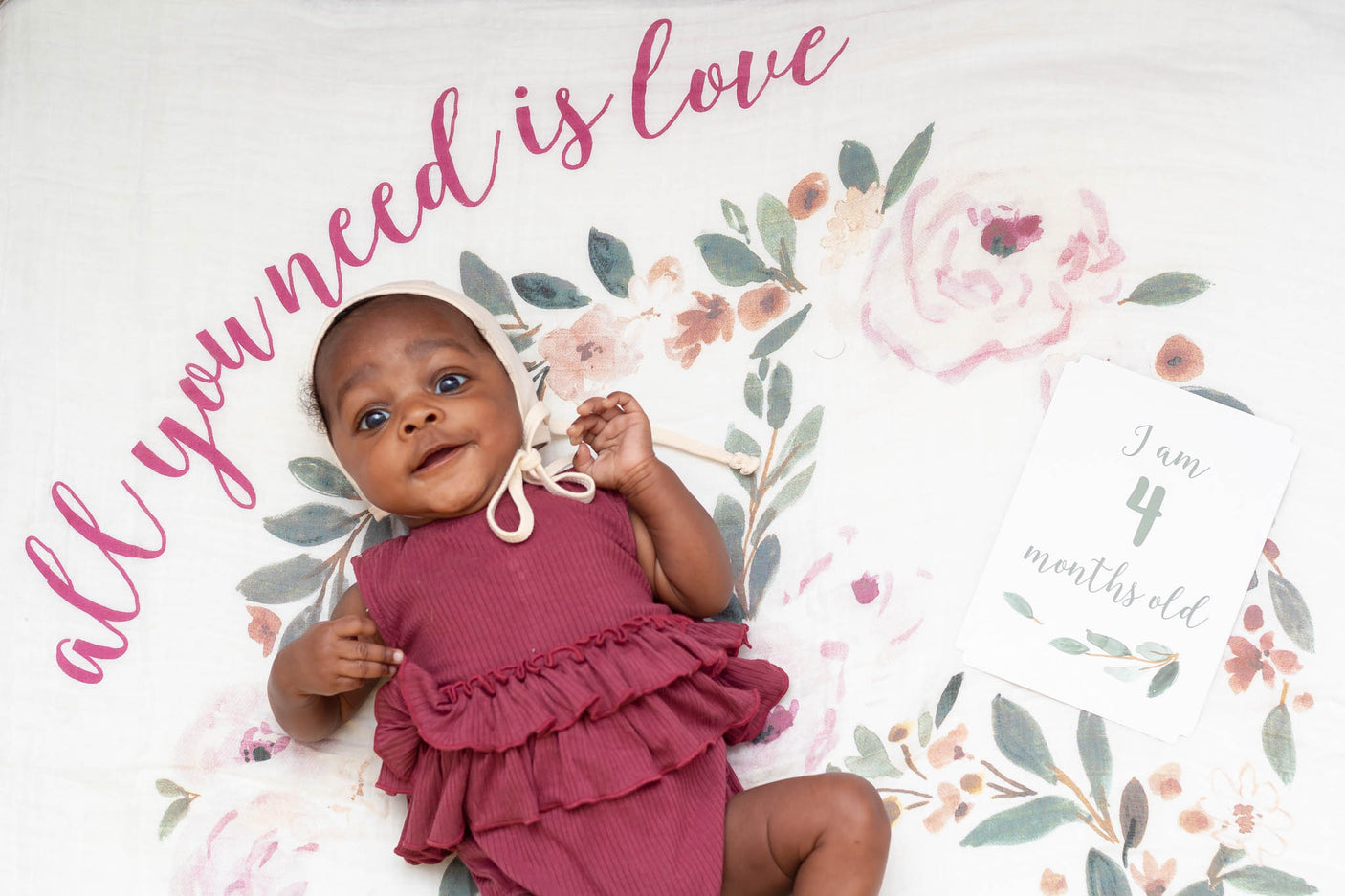 Baby's First Year Blanket&Cards Set -  All You Need Is Love
