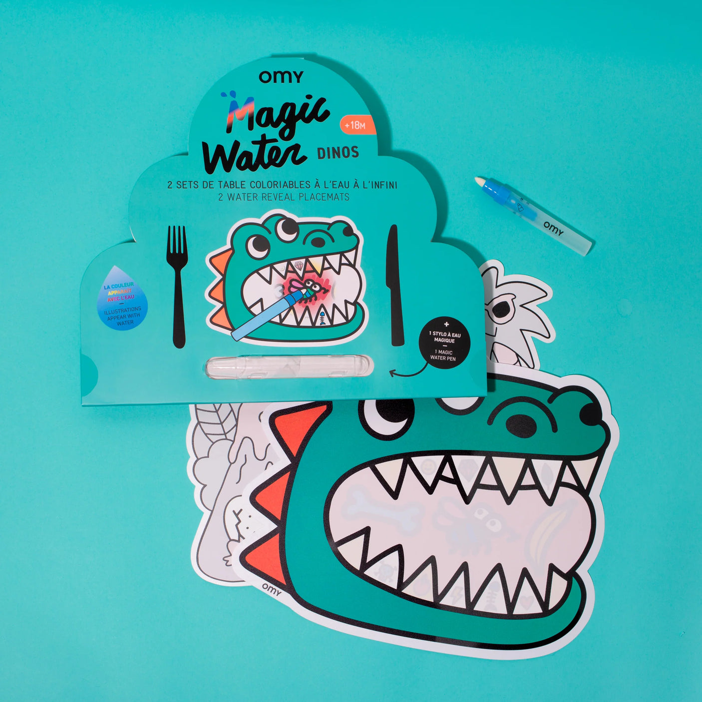 Magic Water Color Placemat - Dinosaur