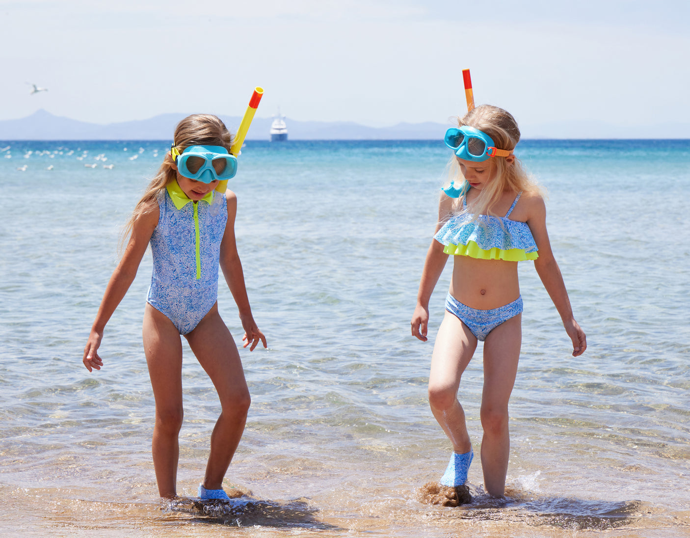 Girl's Double Ruffled Bikini - Iris