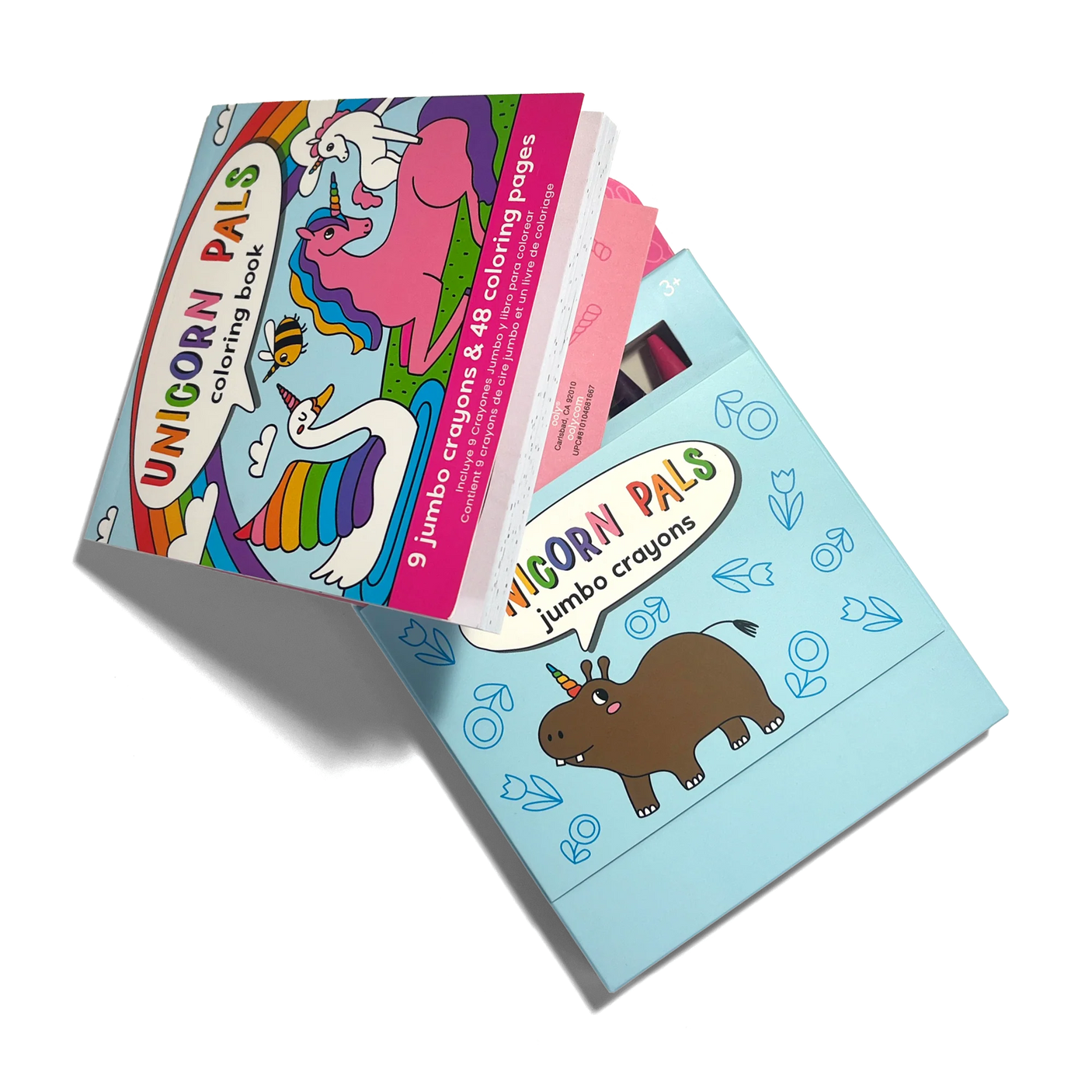 Coloring Book and Crayon Set - Unicorn Pals - Set of 9 Crayons