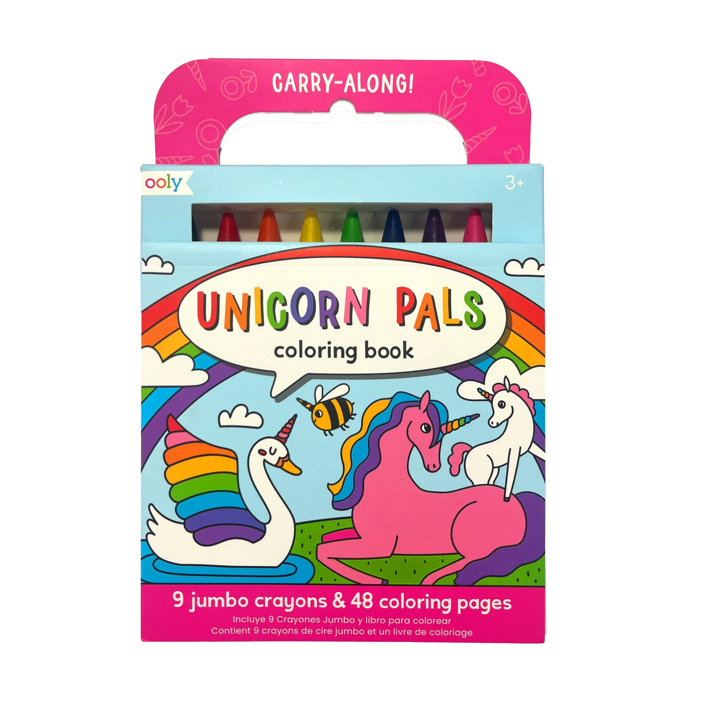 Coloring Book and Crayon Set - Unicorn Pals - Set of 9 Crayons