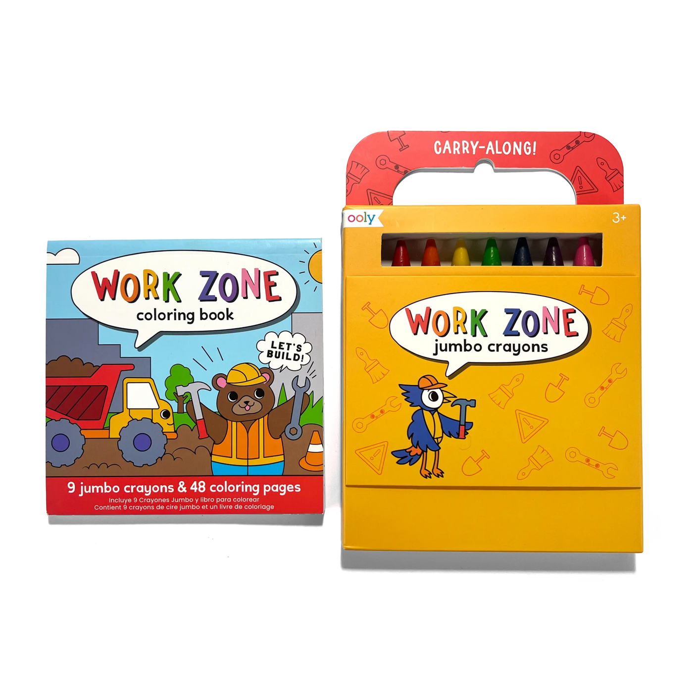 Coloring Book and Crayon Set - Work Zone - Set of 9 Crayons