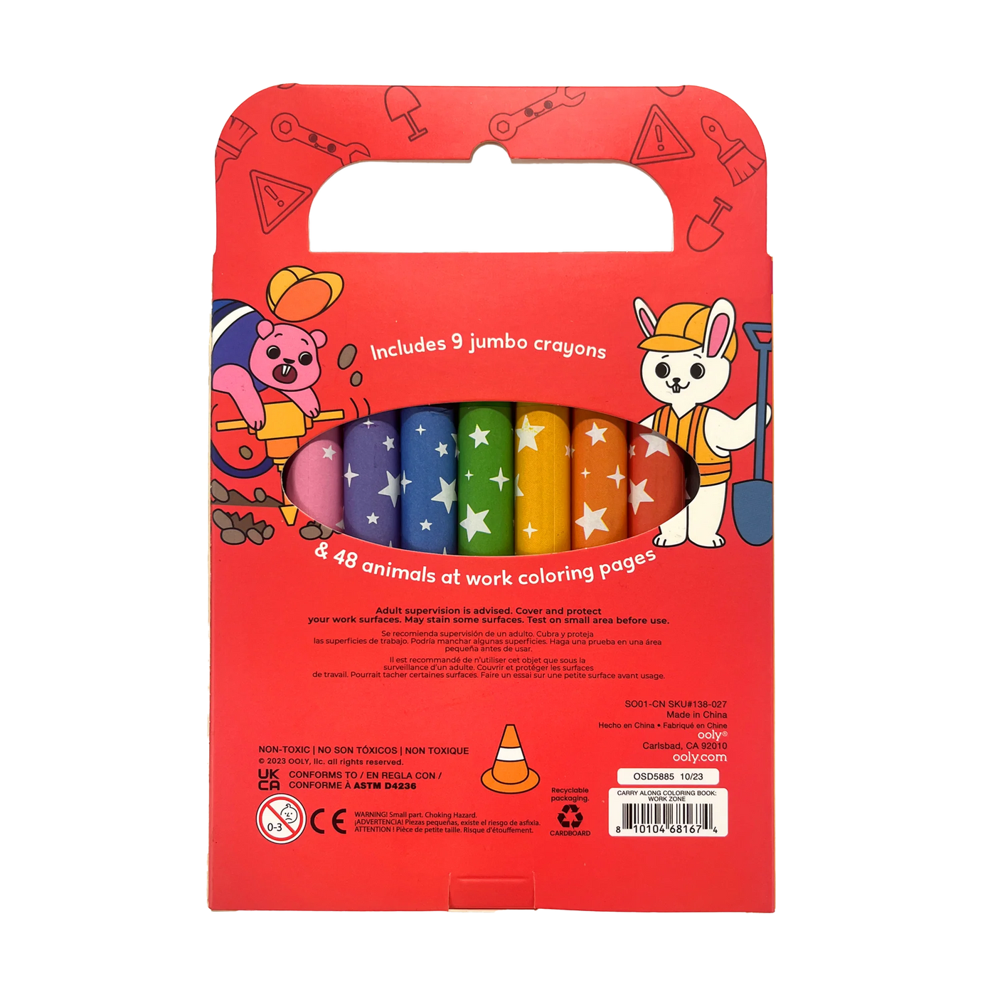 Coloring Book and Crayon Set - Work Zone - Set of 9 Crayons