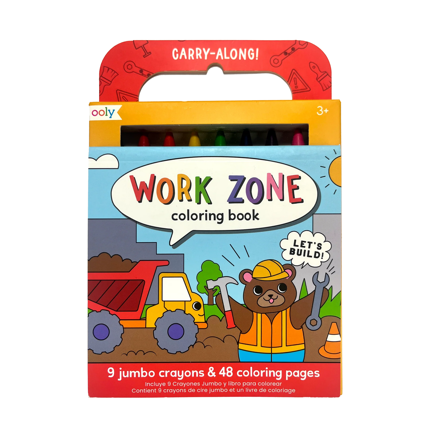 Coloring Book and Crayon Set - Work Zone - Set of 9 Crayons