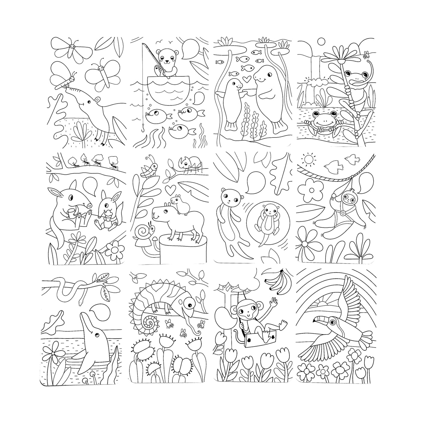 Undercover Art Hidden Pattern Coloring Activity Art Cards - Rainforest Fun
