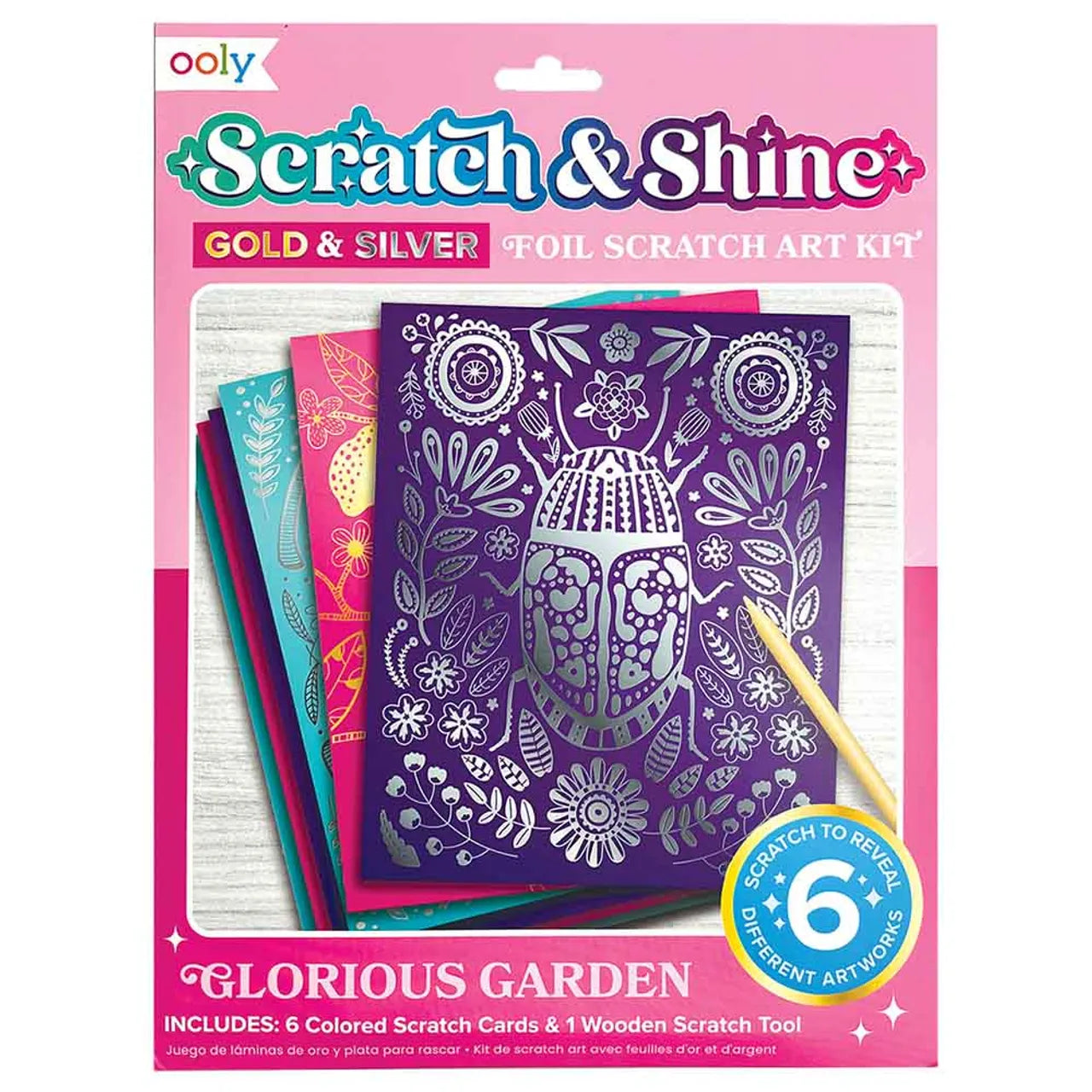 Scratch and Shine Foil Scratch Art Kit - Glorious Garden