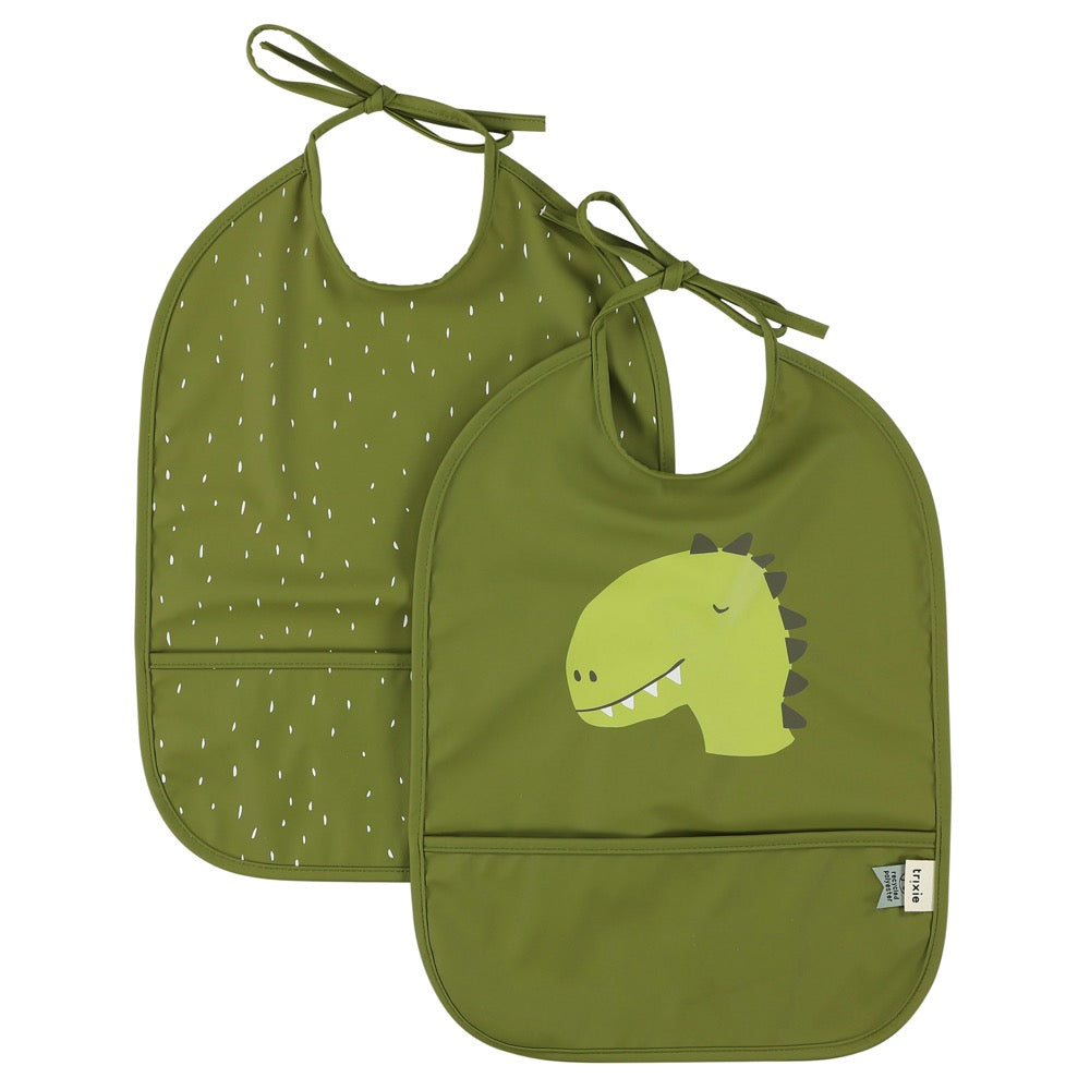 Waterproof bib 2-pack - Mr. Dino