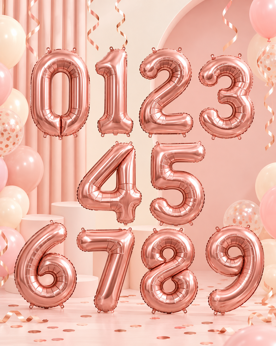 Rose Gold Foil Number Balloon - 86cm