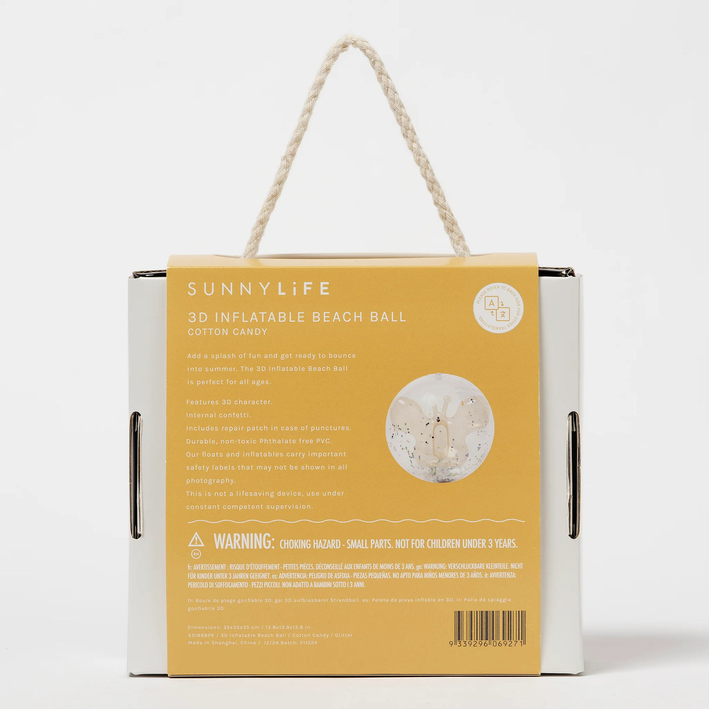 3D Inflatable Beach Ball Cotton Candy Glitter