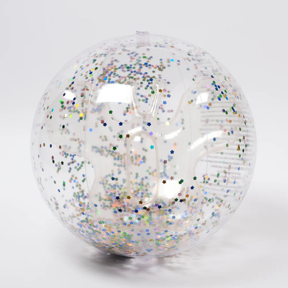 3D Inflatable Beach Ball Cotton Candy Glitter