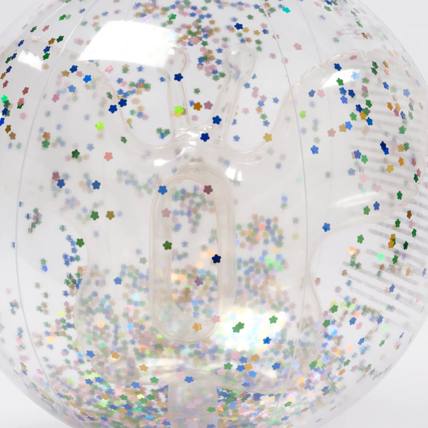 3D Inflatable Beach Ball Cotton Candy Glitter