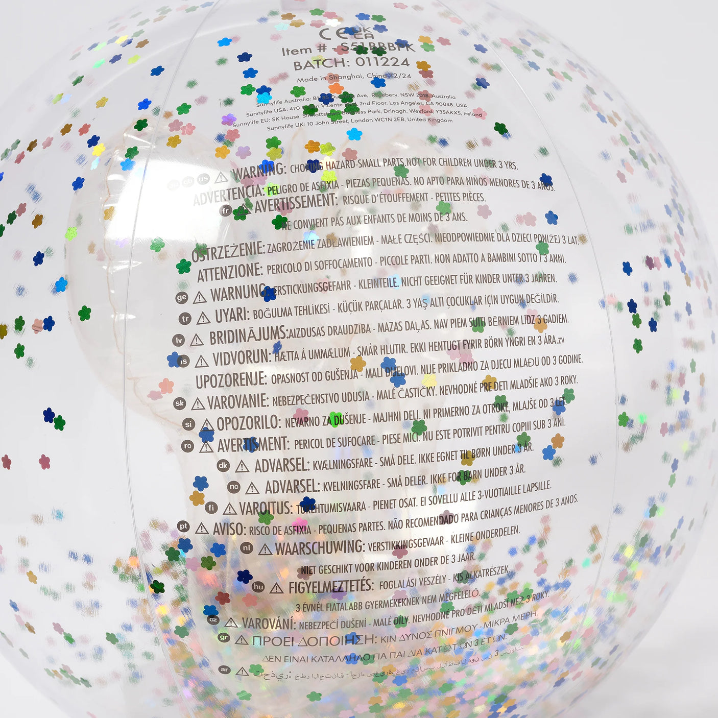 3D Inflatable Beach Ball Cotton Candy Glitter