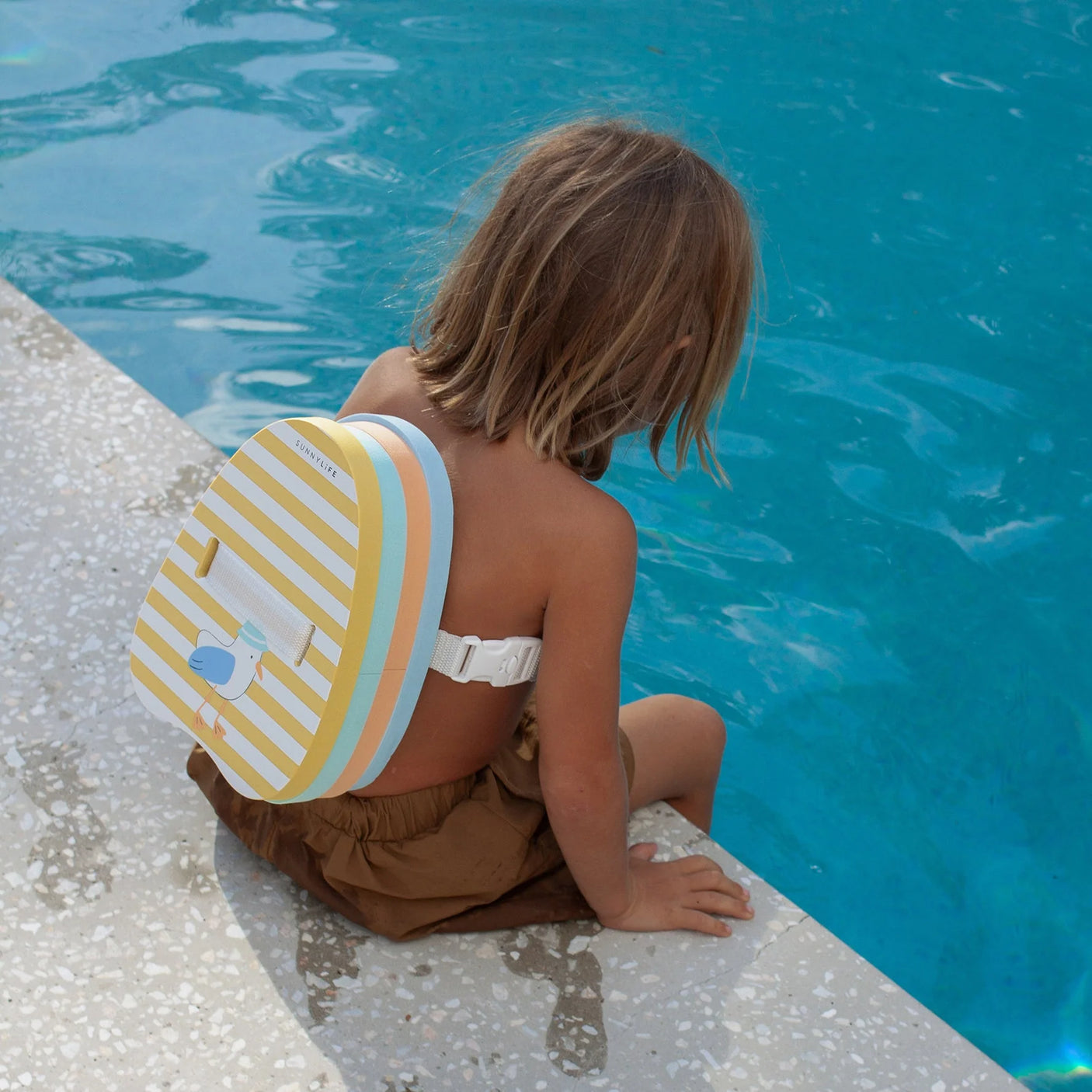 Bubble Back Float Sid the Seagull Mustard Stripe