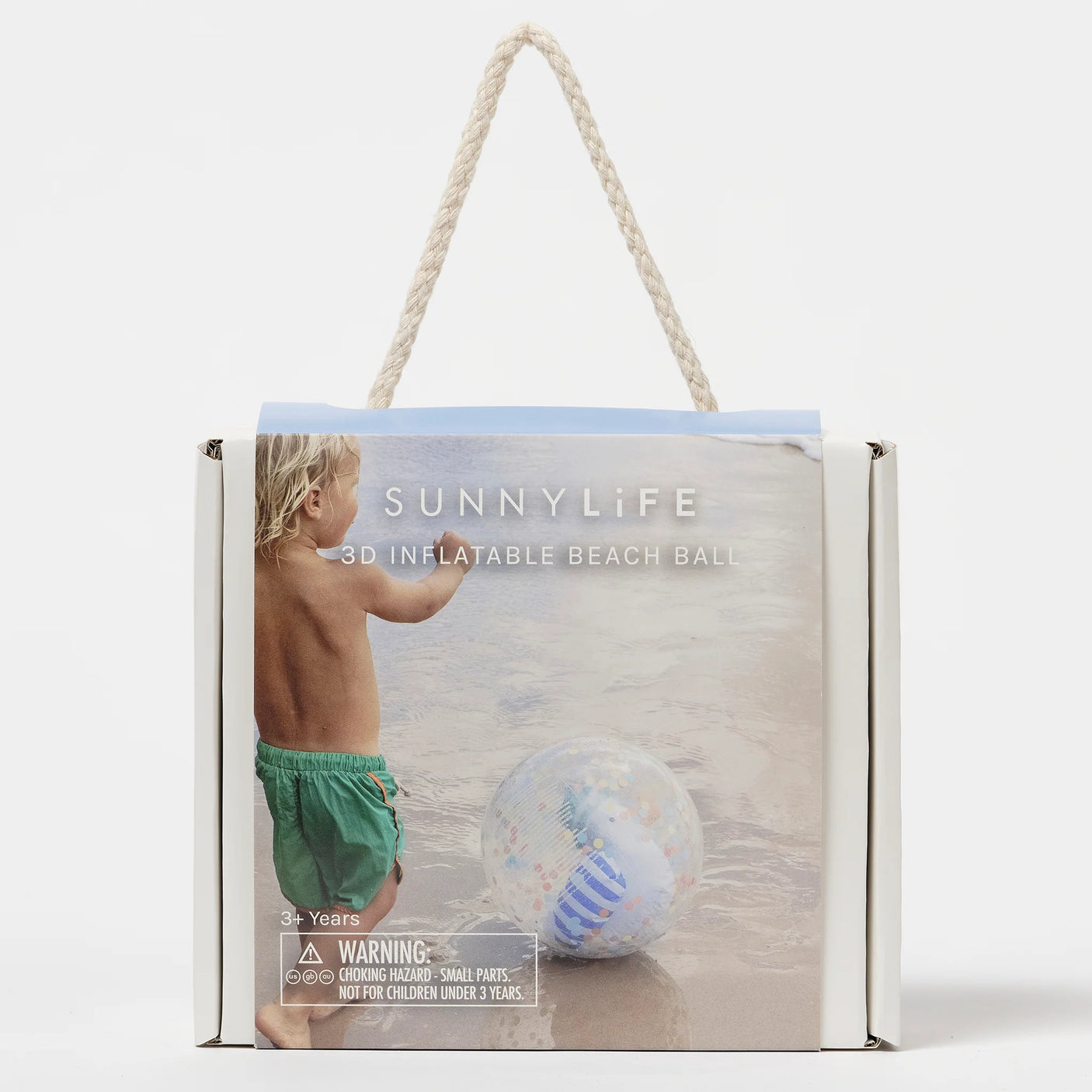 3D Inflatable Beach Ball Sid the Seagull Blue Stripe