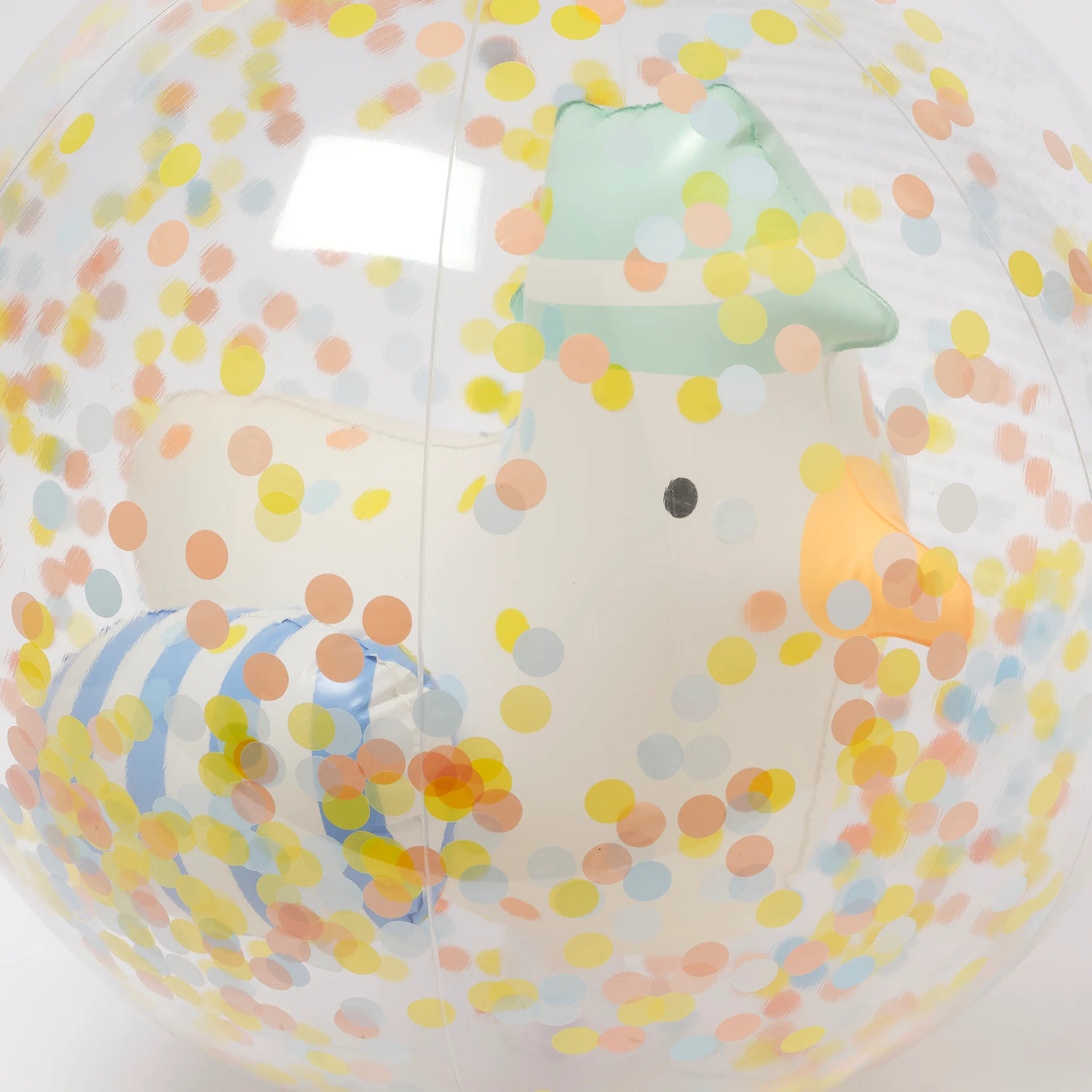 3D Inflatable Beach Ball Sid the Seagull Blue Stripe