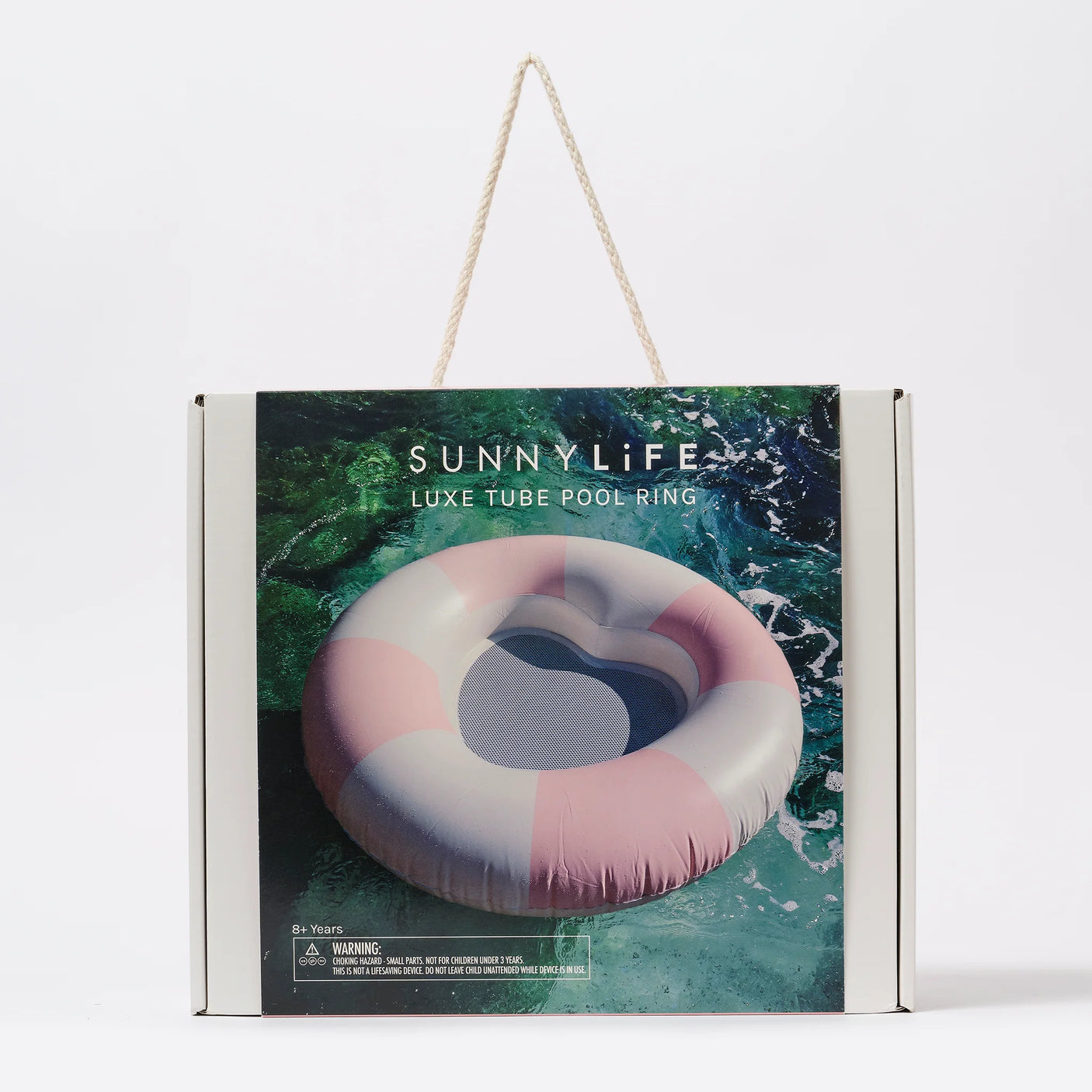 Luxe Tube Pool Ring Stole My Heart Pink Stripe