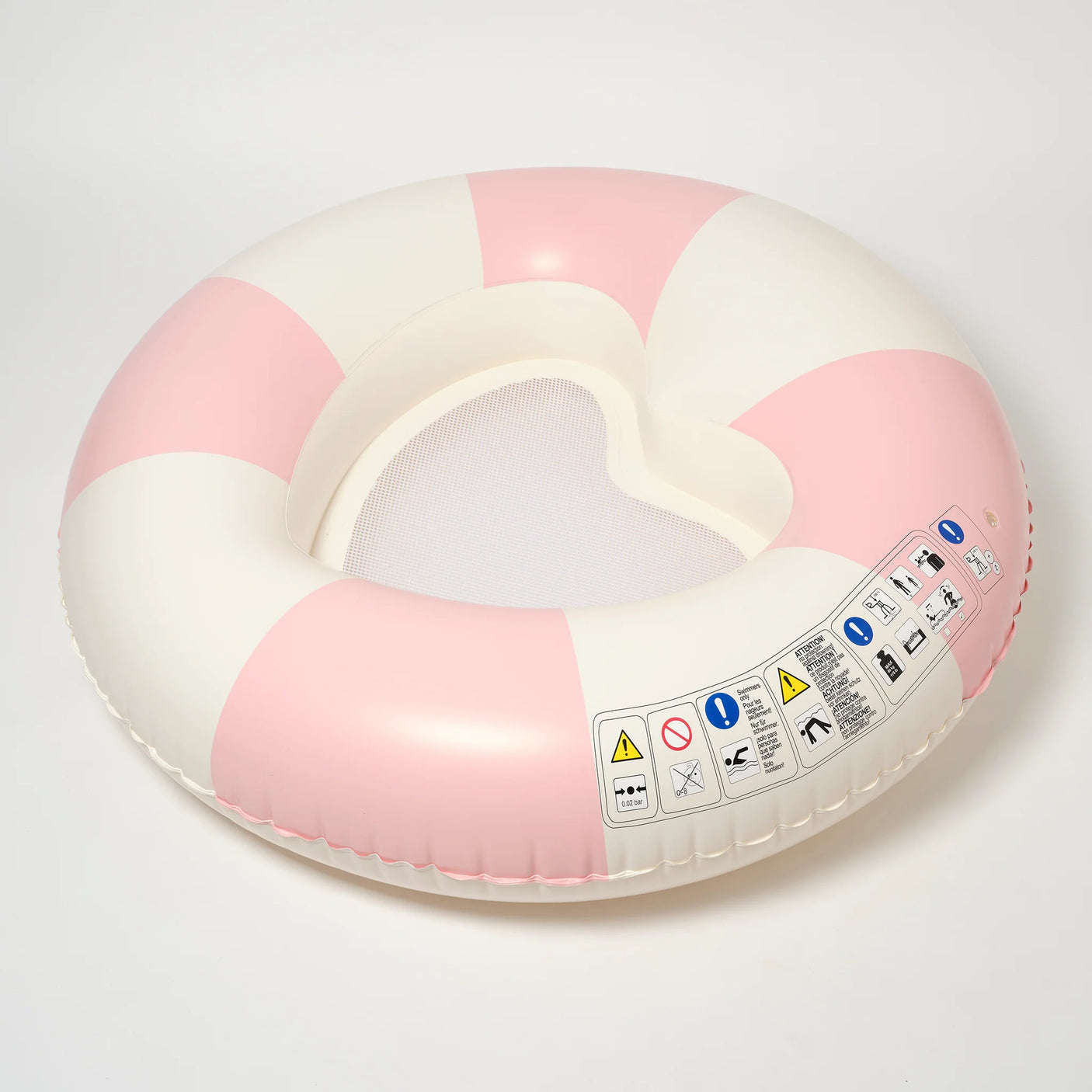 Luxe Tube Pool Ring Stole My Heart Pink Stripe