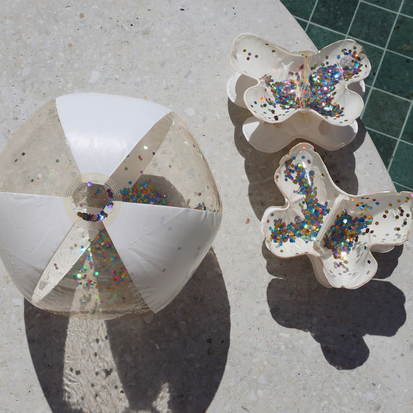 Kids Inflatable Arm Bands Cotton Candy Glitter