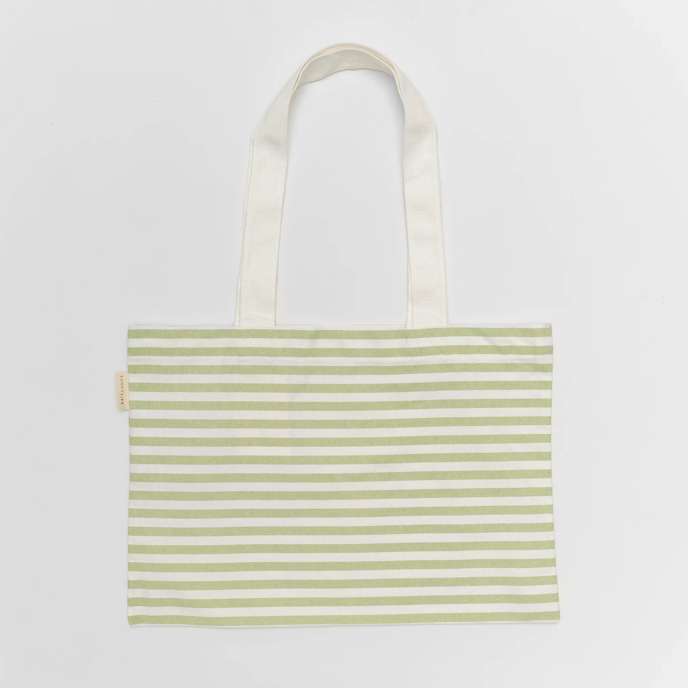 Kids Canvas Beach Bag Duck Sage Stripe