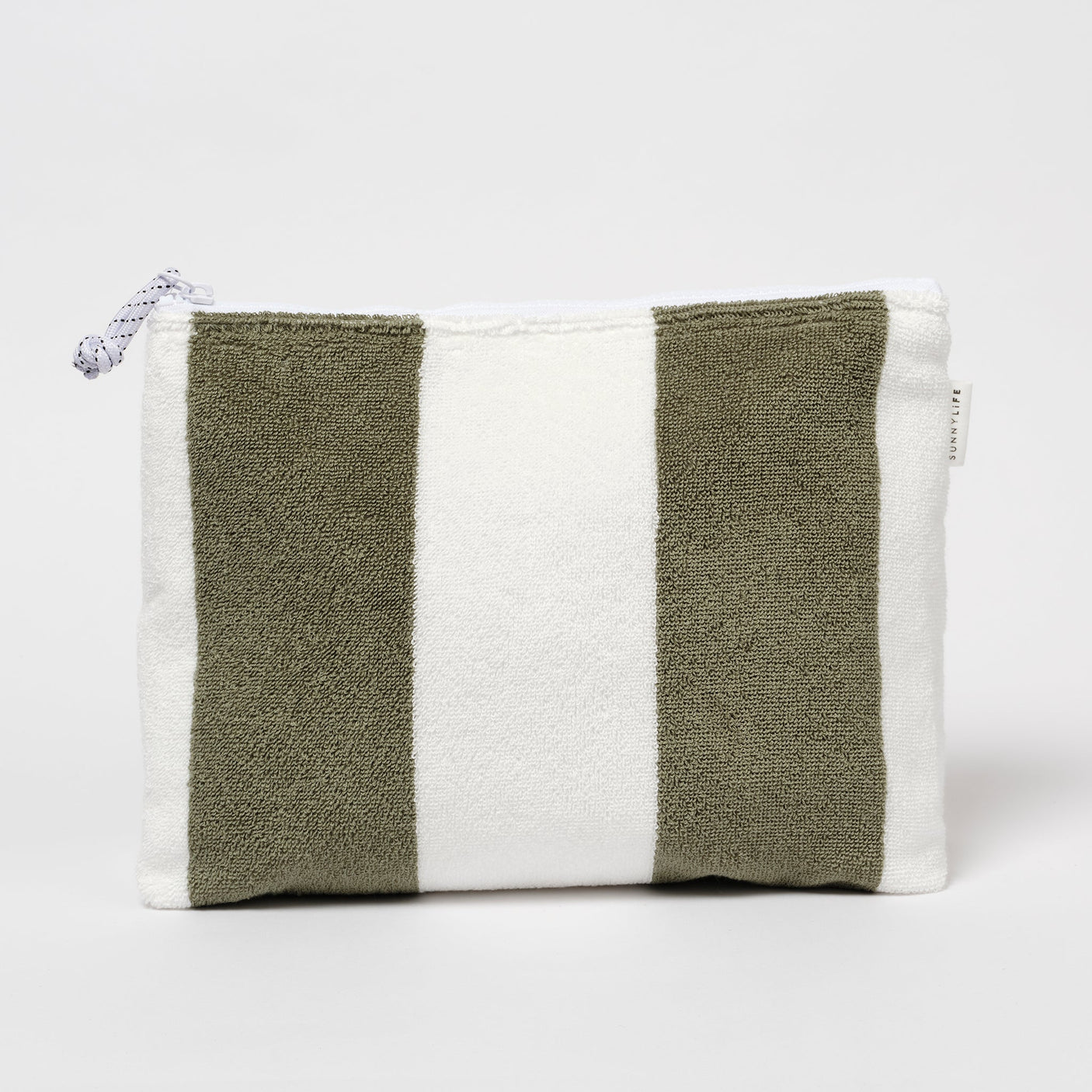 Terry Beach Pouch The Vacay Olive Stripe