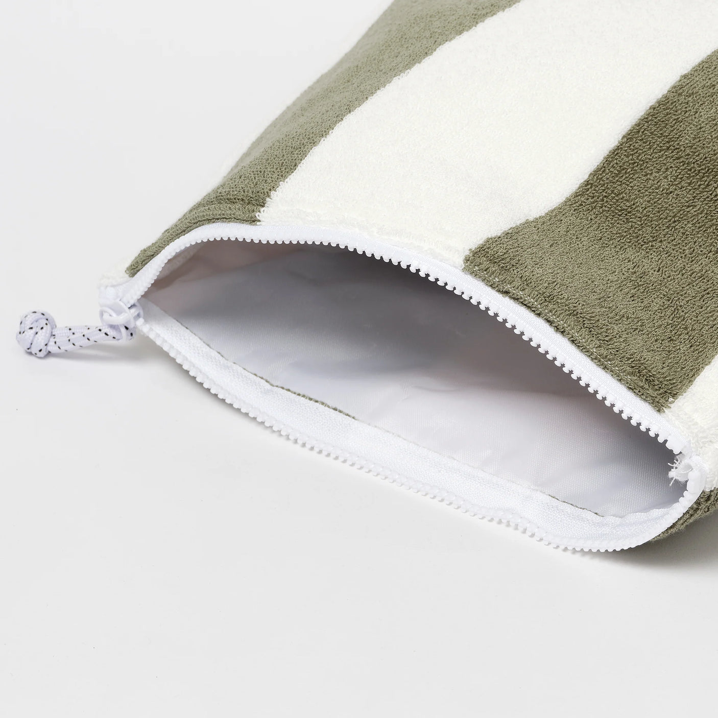 Terry Beach Pouch The Vacay Olive Stripe