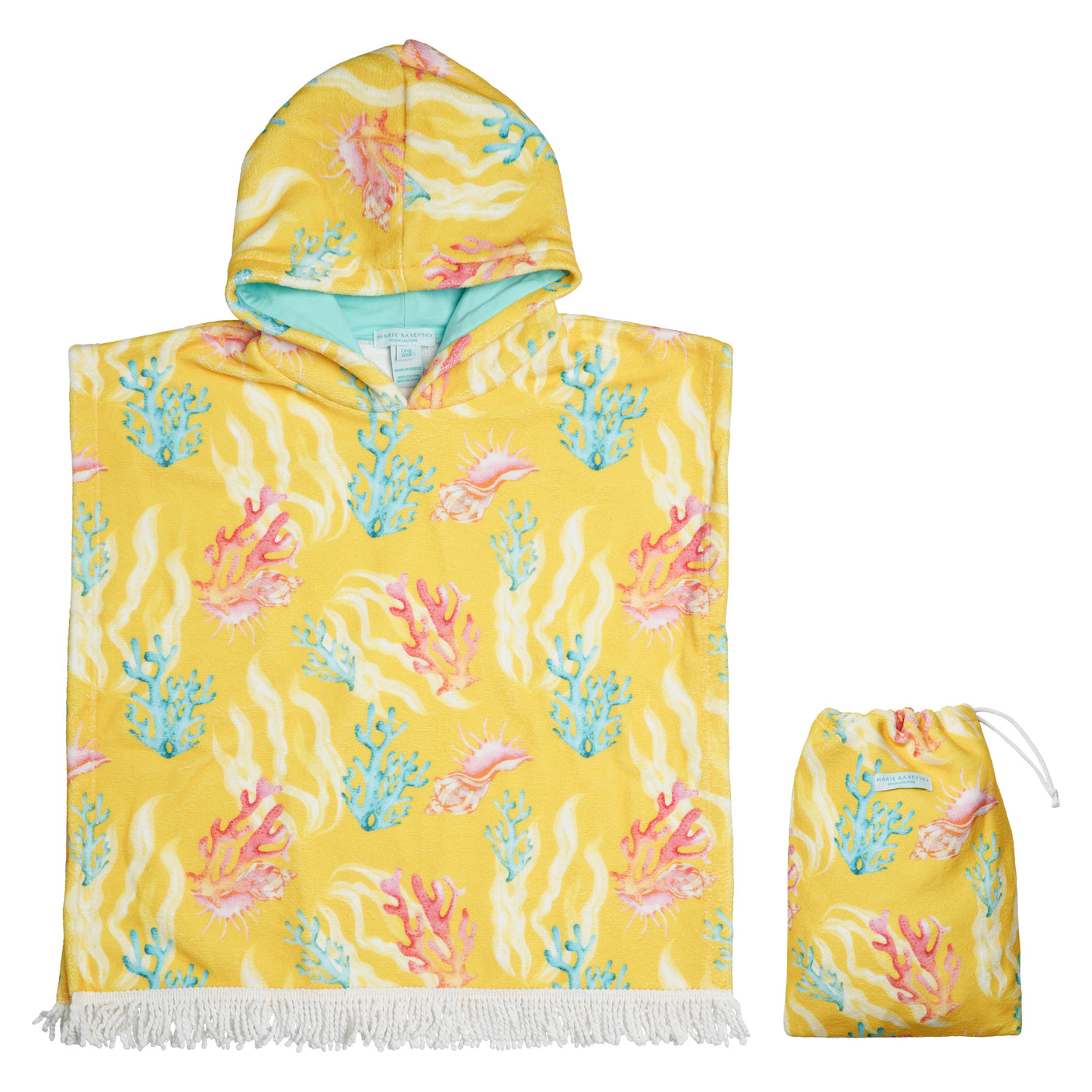 Hooded Terry Poncho - Sunset Reef