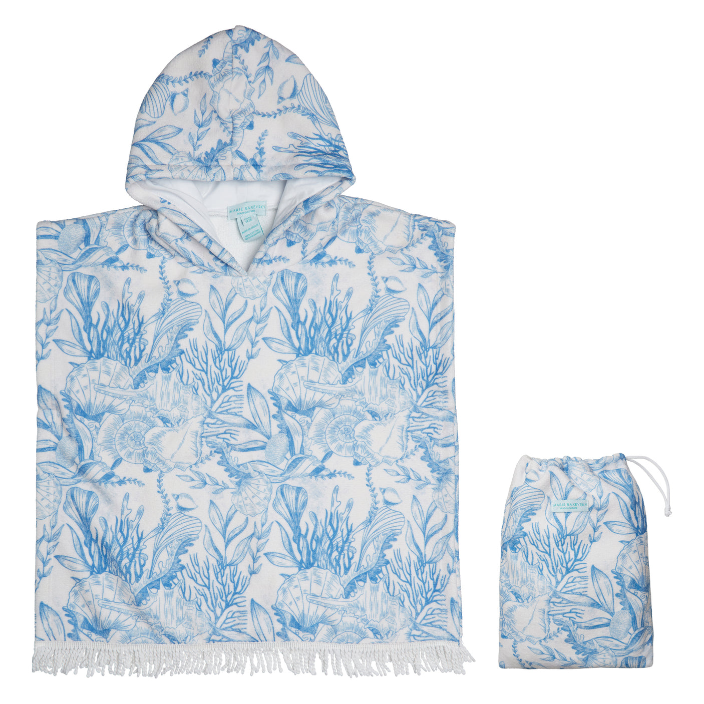 Hooded Terry Poncho - Thalassa Blue