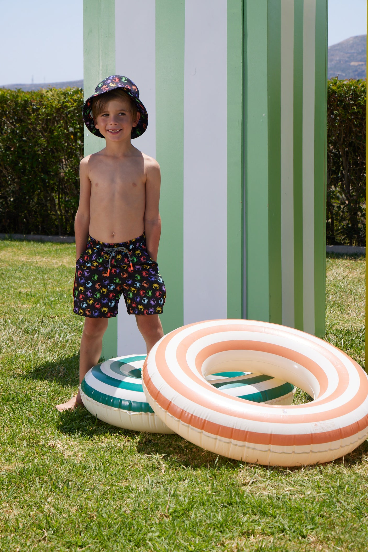 Boy's Swimshorts - Neon Crabs