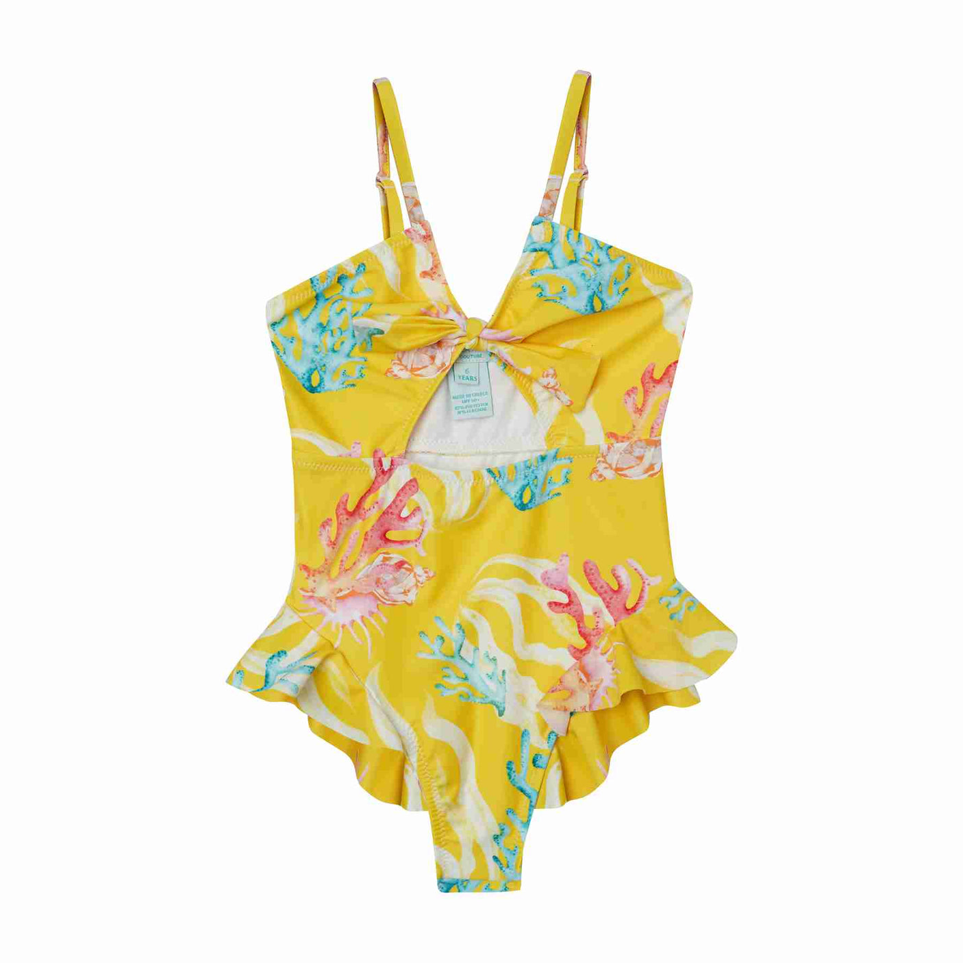 Girl's One Piece Spaghetti Swimsuit - Sunset Reef