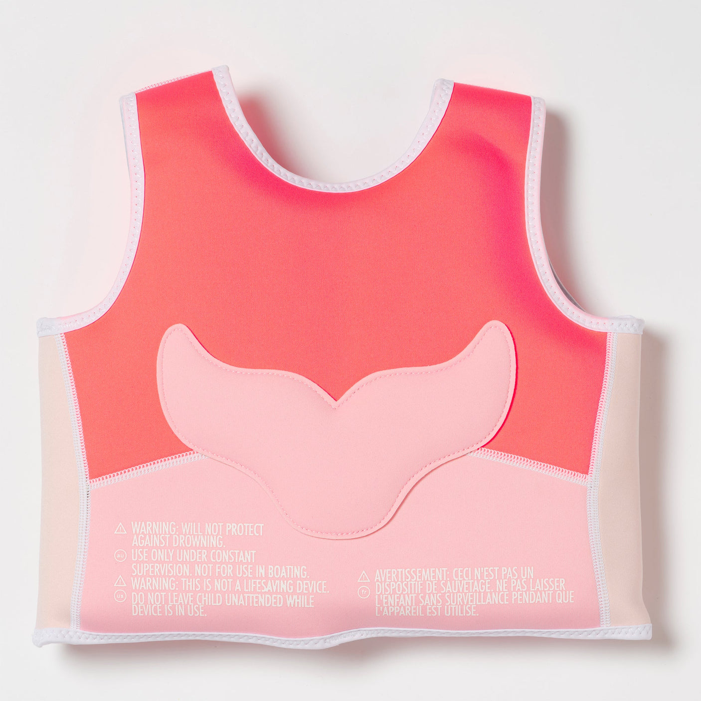Melody the Mermaid Swim Vest Neon Strawberry