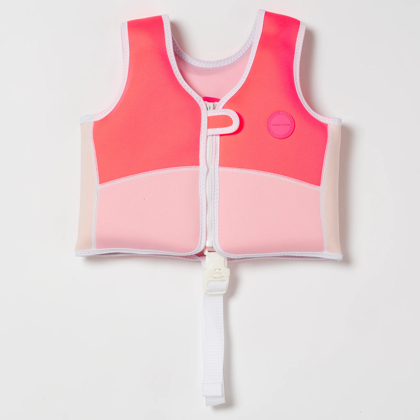 Melody the Mermaid Swim Vest Neon Strawberry